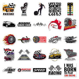 50 pezzi di vendita di fabbrica dei cartoni animati serie di <span class=keywords><strong>Auto</strong></span> Cool <span class=keywords><strong>Auto</strong></span> da corsa adesivo personalizzato per tazza portatile - Product Image 4