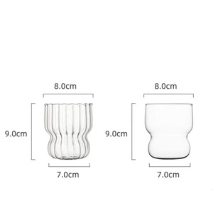 Copo de Suco Moderno Infantil de Vidro Borossilicato Listrado com Borboleta Fofa, Resistente ao Calor, com Canudo, para Uso Doméstico - Product Image 5