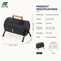 Barbecue portable double face au charbon de bois, type cheminée, pliable, en acier laminé à froid, pour cuisson extérieure, camping et pique-nique