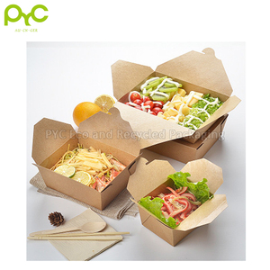 Caja de embalaje de papel Kraft personalizada, venta al por mayor, cajas desechables de comida rápida - Product Image 2