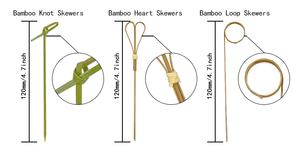 Thực Phẩm Cấp Dài Khô Màu Xanh Lá Cây Tre Hoa Stick Cho Ngoài Trời BBQ Biểu Tượng Tùy Chỉnh <span class=keywords><strong>Teppo</strong></span> Tre Knot Xiên Cho Nhà Sử Dụng Cắm Trại - Product Image 3
