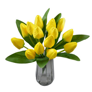 Dongchen Crafts <b>Artificial</b> Tulip Bouquet 7 Pieces Silk <b>Flower</b> <b>Arrangement</b> Home Decoration Minimalist Style - Product Image 5