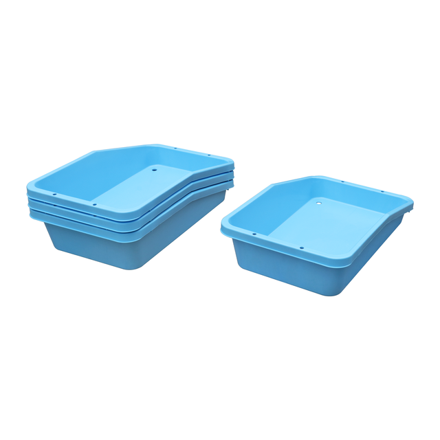 QS Light Blue Ventilated Stackable Plastic Component Tray with Drainage Holes for PCB Electronic Parts Storage