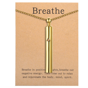 Collar de ansiedad Mindfulness Collar de respiración Respirar Fácil Collar con colgante de acero inoxidable Calma natural y alivio del estrés - Product Image 3