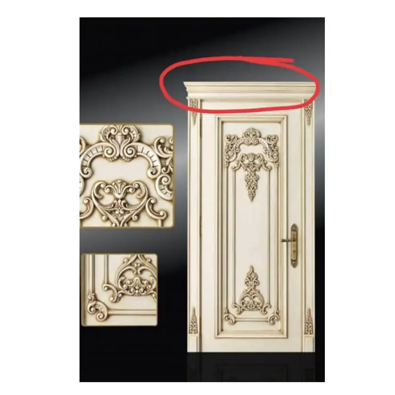 Porta de laje de estilo europeu com superfície de madeira esculpida em francês para aplicação em villa preço de fábrica