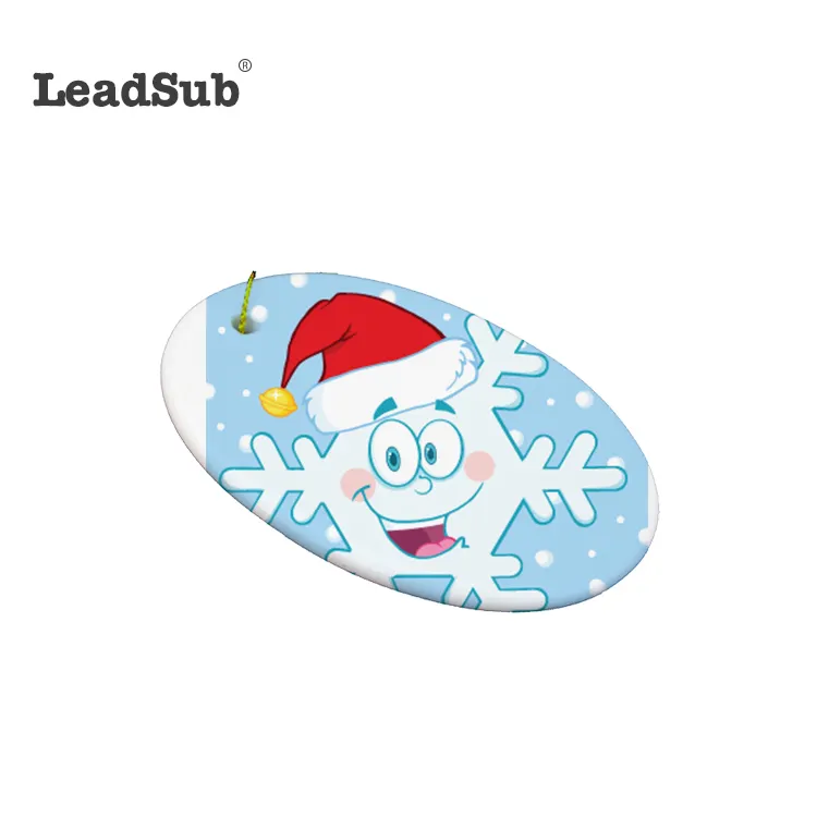 Leadsub เครื่องประดับตกแต่งเซรามิกรูปวงรีขนาดเล็กแบบระเหิดสำหรับคริสต์มาสนำเข้าเป็นของที่ระลึก