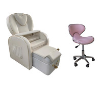 Fauteuil de Barbier Électrique Moderne en Métal avec Bain de Pieds et Massage, Garantie 1 An, Malon HG-D001 pour Salons de Manucure et Esthétique