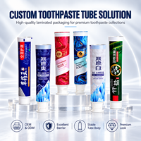 Tube d'emballage de dentifrice en aluminium et plastique 50 ml, conteneur cosmétique vide compressible avec bouchon à vis, impression UV personnalisée