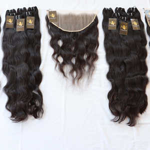 Extensions de cheveux péruviens à Double dessin, en gros, lisses, à cuticules alignées, branches vierges, mèches de cheveux humains ondulés - Product Image 5