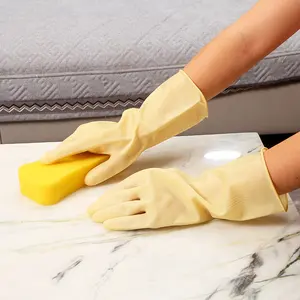 70-100 克天然彩色橡胶手套乳白色乳胶手套洗涤手套