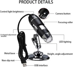 Microscope numérique professionnel 2-en-1 USB 1920x1440 pour réparation de téléphones mobiles, caméra optique vidéo, mise au point manuelle, iOS Android - Product Image 2
