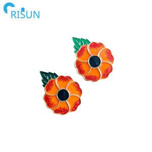 เข็มกลัดเคลือบรูปดอกป๊อปปี้กลิตเตอร์เข็มกลัดที่ระลึกของราชวงศ์แคนาดาโลโก้ตามสั่ง - Product Image 5