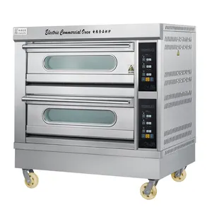 Chinese Commerciële Elektrische Bakken Apparatuur Computer Controlled Dubbeldeks Bakken Pizza Taart Oven Te Koop