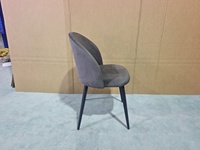 Chaises modernes à structure métallique pour salle à manger, chaises de salle à manger rembourrées en velours