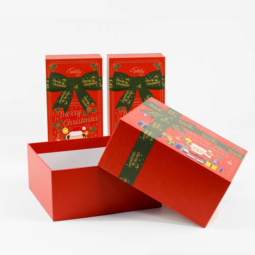 High Quality Wholesale Custom Size Christmas Ornaments Decoration Packaging Box Gift Lid And Base Boxes