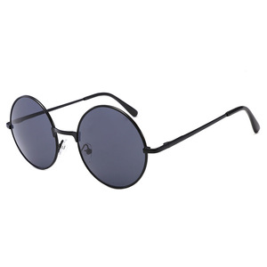Xsy Unisex Round Frame Sunglasses Black Glass Lenses Uv400 Protection Fashion <b>Sunscreen</b> Outings Parties - Product Image 3