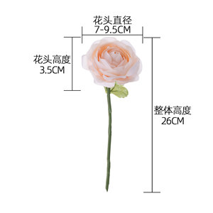Rose artificielle Meimuchengzhou Lulian à branche unique, jaune, vert, orange clair, en tissu tissé, pour décoration de mariage - Product Image 4