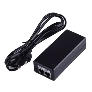 以太网供电POE IEEE 802.3af兼容24w千兆POE适配器48v 0.5a台式PoE注入器，用于IP摄像机、无线接入点