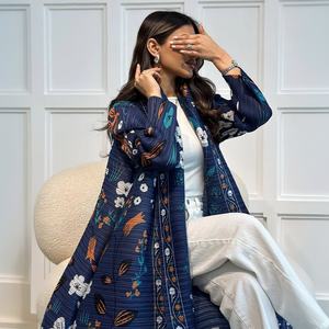 <span class=keywords><strong>Abbigliamento</strong></span> da viaggio Dubai da <span class=keywords><strong>donna</strong></span> stampato abito mediorientale di grandi dimensioni a pieghe abito Casual lungo musulmano Abaya abito da <span class=keywords><strong>donna</strong></span> - Product Image 4