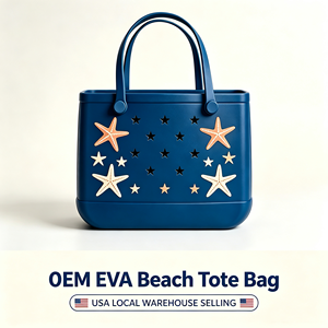 OEM Custom EVA <b>Beach</b> Tote <b>Bag</b> Fashion Daily Use Silk Screen Printed Customizable Shape (Square/Custom) Pattern (Dots/Heart/Star) - Product Image 1