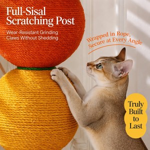 Griffoir pour <span class=keywords><strong>chat</strong></span> en forme de fruit à 3 balles, avec balles en sisal triples et base en peluche aspect herbe |   Meuble pour <span class=keywords><strong>chat</strong></span> anti-basculement à empreinte compacte - Product Image 4
