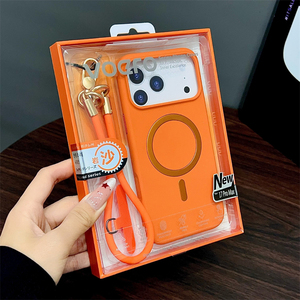 เคสโทรศัพท์แม่เหล็กแบบด้านสำหรับ iPhone 17 16 Pro Max พร้อมสายคล้องซิลิโคน ปุ่มสัมผัสกล้อง ป้องกันการกระแทก ฝาหลังแข็ง - Product Image 1
