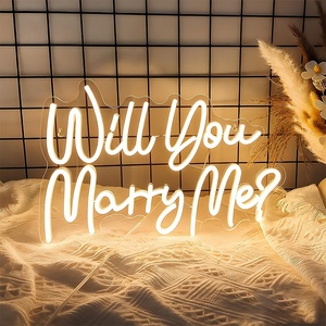 ป้ายไฟอะคริลิค LED สุขสันต์วันเกิด ตัวอักษร Marry Me ไฟนีออนสำหรับเทศกาล โอ้ เบบี้ ของตกแต่งงานขอแต่งงานแบบเรืองแสง 5V - Product Image 1