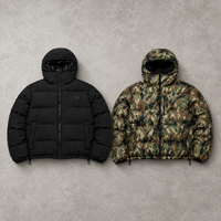 Vestes matelassées streetwear personnalisées, imperméables, coupe-vent, doudounes gonflées, manteaux réversibles, sublimation camouflage, veste puffer