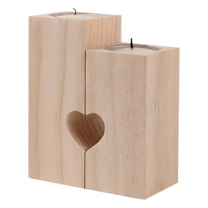 Commercio all'ingrosso di legno di pino massiccio porta candele ornamenti inciso a mano all'ingrosso artigianato in legno a forma di <span class=keywords><strong>cuore</strong></span> - Product Image 4