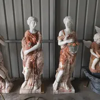 Directe Verkoop Tuin Decoratieve Griekse God Vier Seizoenen Marmeren Standbeelden Vrouwelijke Figuur Stenen Sculptuur