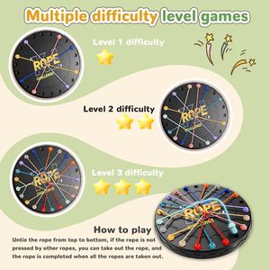 Corde di nodi del cervello districare Stack Puzzle gioco <span class=keywords><strong>da</strong></span> <span class=keywords><strong>tavolo</strong></span> per autismo ADHD bambini e adulti, giocattolo Antistress famiglia viaggio festa regalo - Product Image 4