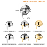 Luxuriöses Rundes Silber Chafing Dish Buffet-Set – Speisenwärmer für Hotels & Restaurants