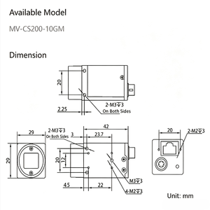 กล้องอุตสาหกรรม Hikrobot รุ่นใหม่ MV-CS200-10GM MV-CS200-10GC MV-CS200-10UM MV-CS050-10GM กล้องตรวจสอบด้วยระบบวิชันซิสเต็ม - Product Image 3