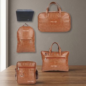 Liviya Leather Combo Gift Set with Custom Logo-Corporate Business Gift Set Embossed Model 156 Multifunction - Product Image 1