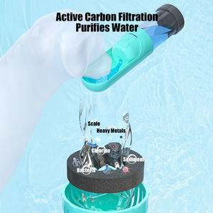 패셔너블한 접이식 휴대용 애완동물 여행용 컵 물병 급수기 필터 포함 - Product Image 3