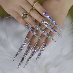<span class=keywords><strong>Uñas</strong></span> Postizas Extra Largas de Alta Calidad, <span class=keywords><strong>Uñas</strong></span> Postizas de Diamante de Lujo, Curva Elegante, <span class=keywords><strong>Uñas</strong></span> Postizas de Diseño - Product Image 3