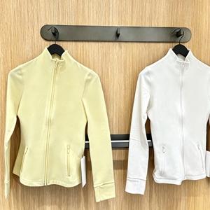 Ensembles de yoga bleu <span class=keywords><strong>ardoise</strong></span> minimalistes pour femmes, veste à fermeture éclair contrastée, leggings sans couture, respirants, tenues de sport pour la salle de sport - Product Image 1