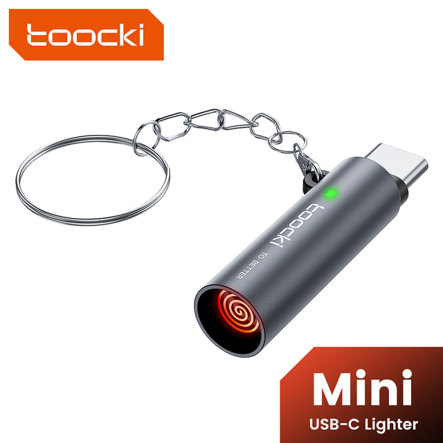 Toocki NEW Updated Mini USB C Cigarette Lighter Flameless No Charging Windproof Blowing Air Ignition Safe Portable