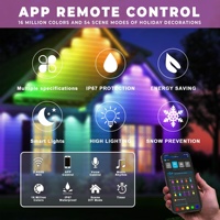 Wifi App Controlado RGBW Cambio de color LED Exterior Casa Alero Iluminación IP67 Vacaciones permanentes Luces de punto de Navidad decorativas