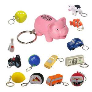 Porte-clés anti-stress en forme de cochon, promotionnel, économique, en PU - Product Image 1