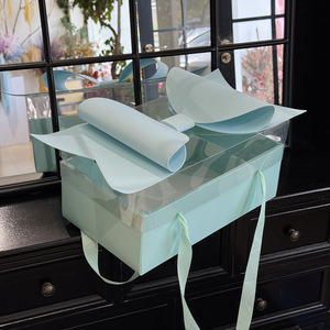 Hộp bánh hoa ngày Valentine với nơ đỏ, giấy gói trái cây PVC trong suốt, giấy gói quà ép nổi dành cho bánh và quà tặng - Product Image 5