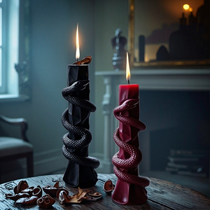 Juego <span class=keywords><strong>de</strong></span> 6 Velas Aromáticas <span class=keywords><strong>de</strong></span> Serpiente Hechas a Mano para Halloween, Decoración Gótica Espeluznante para Fiestas, <span class=keywords><strong>Casa</strong></span> <span class=keywords><strong>del</strong></span> Terror, Festividades Religiosas - Product Image 1