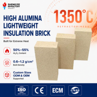 Brique réfractaire légère en polyalumine haute teneur en alumine, brique d'isolation légère 1350 ° Brique résistante à la chaleur pour application en fourneau