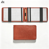 Funda de Piel Sintética Premium para Tarjetas de Golf con Logotipo Personalizado, Porta Tarjetas de Puntuación de Golf