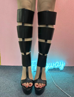 Bottes hautes à bout ouvert de haute qualité pour femmes, sandales à fermeture éclair arrière, bottines longues à talons fins découpés, talons hauts de 15 cm