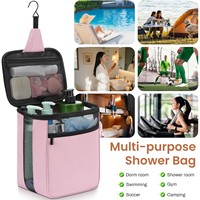 Sac de Douche Multifonctionnel Personnalisé Imperméable à Séchage Rapide en Maille, Sac de Voyage Suspendu pour Articles de Toilette, Sac de Rangement Portable pour Salle de Bain
