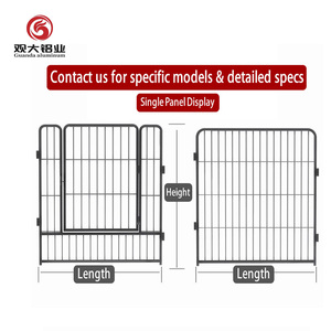 Valla Decorativa Moderna para Perros y Animales, 80*100 cm, 14 Paneles + 2 Puertas, Metal Resistente a la Oxidación, Negro-Plateado, Recubrimiento en Polvo Ecológico - Product Image 3