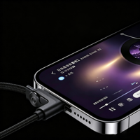 Kabel Pengisian Cepat Type-C ke Type-C 2 in 1 240W PD 360 °   Dudukan Logam yang Dapat Disesuaikan, Penyangga Kabel Charger Tak Terlihat dengan Stand