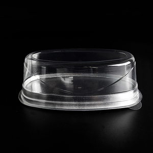 Transparent Disposable Custom PET Plastic Cake Container Wholesale Factory Oval Bread Cheesecake Packaging Box for Dessert - Product Image 1