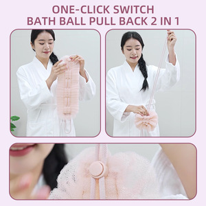 Stretch Bath Ball <b>Back</b> <b>Scrubber</b> Washcloth Wash Tool Rub The <b>Back</b> Long Strip - Product Image 3